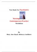 Test Bank - Psychiatric Nursing: Contemporary Practice, 7th Edition (Ann Boyd, 2022), Chapter 1-43 | All Chapters