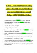 Wilcox Christ and the Everlasting Gospel Midterm exam | Questions and Correct Solutions | Latest Update 2024/2025 | Graded A+