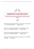 MIDWIFERY EXAM QUESTIONS WITH GUARANTEED ACCURATE ANSWERS |VERIFIED