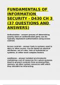 WGU D430 FUNDAMENTALS OF INFORMATION SECURITY EXAMS 2024