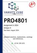 PRO4801 Assignment 6 (DETAILED ANSWERS) 2024 - DISTINCTION GUARANTEED 