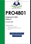 PRO4801 Assignment 6 (QUALITY ANSWERS) 2024