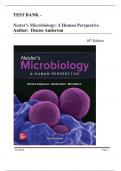 Test Bank for Nester's Microbiology: A Human Perspective, 10th Edition (Anderson,2021) All Chapters 1-30|| Latest Edition