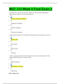 MGT 312 Week 5 Final Exam 2 with Answers  90% correct Graded A