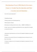 Past Questions From ACHEs Board of Governors  Exam A++ Graded Top Tier Questions and Their  Correctly Answered Questions