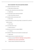 Health Assessment Final Exam QUESTIONS