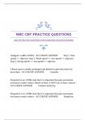 NMC CBT PRACTICE QUESTIONS WITH GUARANTED ACCURATE ANSWERS