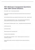  PSY 335 Exam 4 Assignment Questions With 100% Solved Solutions.