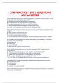 CPN PRACTICE TEST 2 QUESTIONS AND ANSWERS