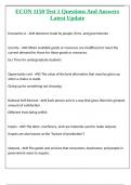 ECON 1150 Test 1 Questions And Answers Latest Update