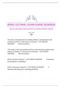 BSNS 113 FINAL EXAM GUIDE 2024/2025 |ACCURATE ANSWERS |VERIFIED