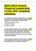 WGU D023 School Financial Leadership (110) with complete solutions.