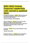 WGU D023 School Financial Leadership (36) solved & updated 2024.