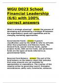 WGU D023 School Financial Leadership (66) with 100- correct answers