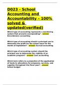 D023 - School Accounting and Accountability – 100- solved & updated(verified)