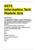 D075 Information Tech Module One (SOLVED)