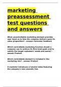 marketing preassessment test questions and answers