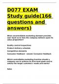 D077 EXAM Study guide(166 questions and answers)