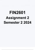 FIN2601 Assignment 2 COMPLETE ANSWERS) Semester 2 2024 - DUE September 2024 ; 100% TRUSTED Complete, trusted solutions and explanations.