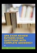 QPA EXAM REVIEW RUTGERS EXAM QUESTIONS WITH COMPLETE ANSWERS!!