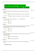 NURS-6501N-21,Advanced Pathophysiology Week 10 Quiz With ALL the Answers (GRADE A).