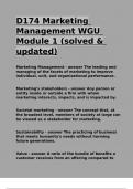 D174 Marketing Management WGU Module 1 (solved & updated)