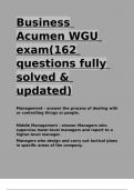 Business Acumen WGU exam(162 questions fully solved & updated)