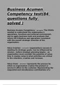 Business Acumen Competency test(84 questions fully solved ).