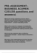 PRE-ASSESSMENT BUSINESS ACUMEN C201(58 questions and answers).