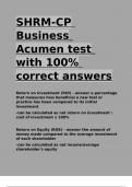 SHRM-CP Business Acumen test with 100- correct answers.