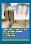 MDF FINAL EXAM 2024 QUESTIONS WITH COMPLETE SOLUTIONS!!