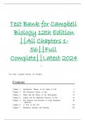 Test Bank for Campbell Biology 12th Edition ||All Chapters 1-56||Full Complete||Latest 2024