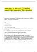 SFO FINAL UTAH POST EXAM WITH QUESTIONS AND VERIFIED ANSWERS.