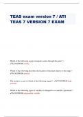 TEAS exam version 7 / ATI TEAS 7 VERSION 7 EXAM