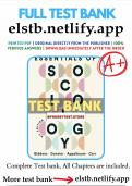 Test Bank for Essentials of Sociology 8th Edition Giddens