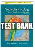 Psychopharmacology Drugs the Brain and Behavior 3rd Edition Meyer Test Bank