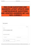 RBS EXAM QUESTIONS AND ANSWERS LATEST UPDATE 2024 COMPREHENSIVE QUESTIONS AND VERIFIED ANSWERS GET ALL 100% CORRECT