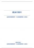 IEA1501 ASSIGNMENT  4 ANSWERS  2024