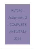 HLT3701 Assignment 2 (COMPLETE ANSWERS) 2024