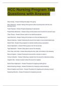 HCC Nursing Program Test Questions with Answers 