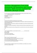 Facilities Management Final Exam (Answered) 100 Questions and Correct Answers, 100% Correct. Updated Fall 2024/2025. (Multiple Choice)