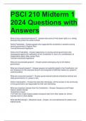 PSCI 210 Midterm 1 2024 Questions with Answers