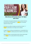 Ohio Drivers Ed Practice Exam/ 107 Q&A/ 2024-2025.  