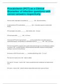 Procalcitonin (PCT) as a Clinical Biomarker of Infection questions with correct answers respectively.