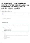 ATI NUTRITION PROCTORED 2024 EXAM / NUTRITION ATI PROCTORED ACTUAL EXAM ALL 135 QUESTIONS AND CORRECT DETAILED ANSWERS (VERIFIED ANSWERS)