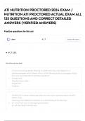 ATI NUTRITION PROCTORED 2024 EXAM / NUTRITION ATI PROCTORED ACTUAL EXAM ALL 135 QUESTIONS AND CORRECT DETAILED ANSWERS (VERIFIED ANSWERS)