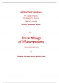 Instructor's Manual For Brock Biology of Microorganisms 14th Edition By Michael Madigan John Martinko David Stahl David Clark (All Chapters, 100% Original Verified, A+ Grade)