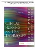 Test Bank for Clinical Nursing Skills and Techniques 11th Edition by Perry, Potter, Ostendorf, and Laplante