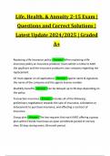 Life, Health, & Annuity 2-15 Exam | Questions and Correct Solutions | Latest Update 2024/2025 | Graded A+