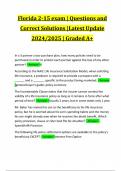 Florida 2-15 exam | Questions and Correct Solutions |Latest Update 2024/2025 | Graded A+